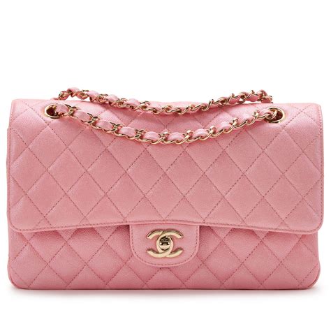 CHANEL Caviar Quilted Medium Double Flap Dark Pink